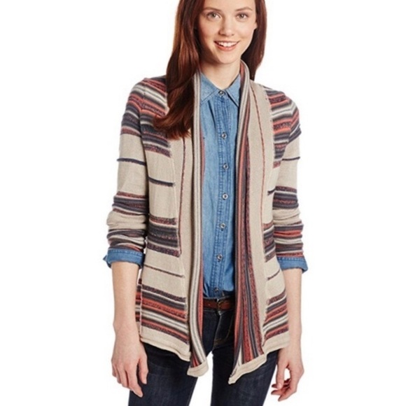 Billabong Sweaters - Women’s Billabong Multicolor Striped Open Cardigan Size M Western Cowgirl Boho